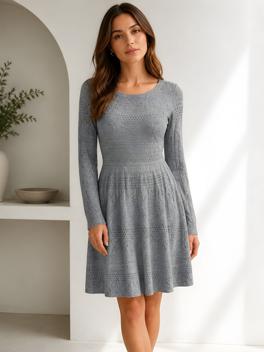 American Eagle Scoop-neck Sweater Dress Gray XS